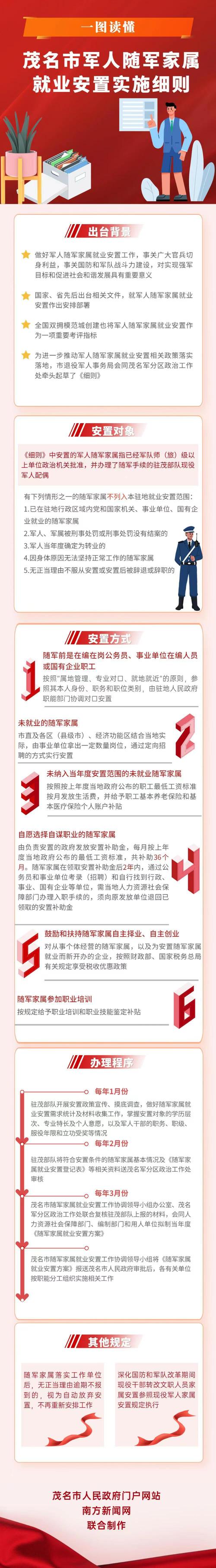 随军家属就业安置办法（不限户口优先安排编制）