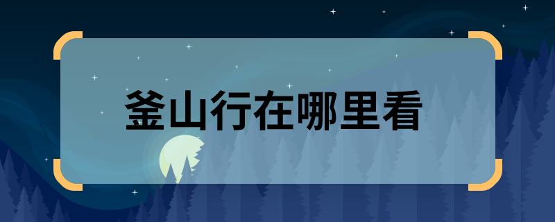 釜山行在哪里看  釜山行哪里可以看