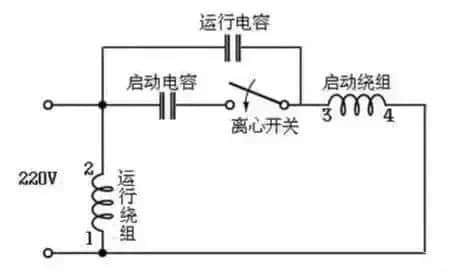 单相交流电机电容接线图（单相电机电容怎么接线）