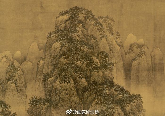 北宋范宽《雪景寒林图》描绘北方壮美的雪山景色。画中雪峰屏立